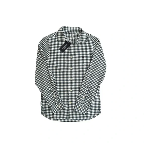 Vineyard Vines OTG Blue‎ Gingham Check Shirt S NWT Stretch Quick Dry Nylon